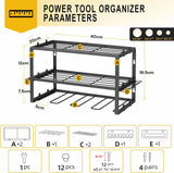 40cm Power Tool Organizer 4 Layers Garage Tool Storage Rack Workshop Tool Shelf Drill Pliers Hammer Rack