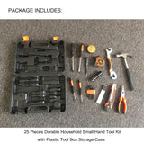 25Pcs Household Hand Tools Set Kit Box with Hard Storage Case Home Supplies