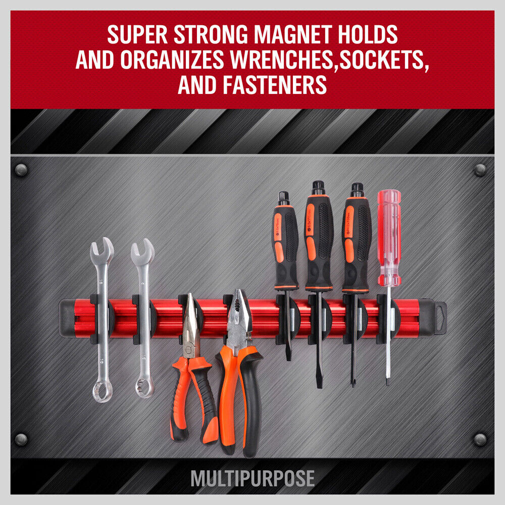 Magnetic Spanner Holder Aluminum Wrench Rack - Red | Toolbox Direct