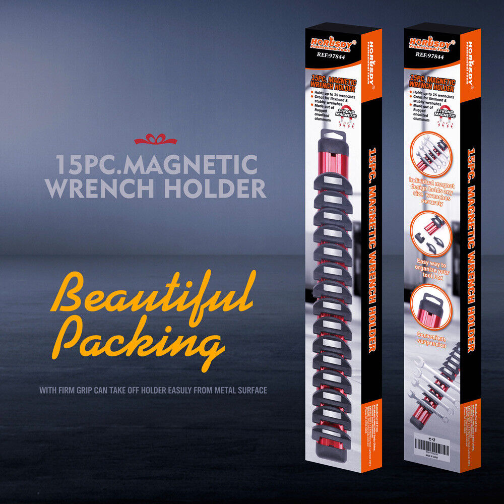 Magnetic Spanner Holder Aluminum Wrench Rack - Red | Toolbox Direct