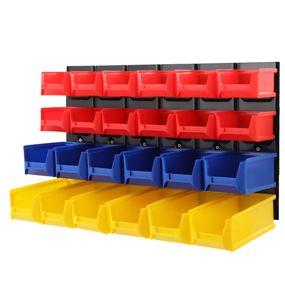 Giantz 24 Storage Bin Rack Wall Mounted – Toolbox Direct