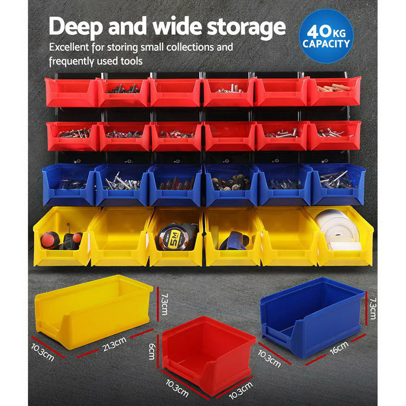 Giantz 24 Storage Bin Rack Wall Mounted