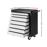 Giantz 7 Drawer Tool Box Cabinet Chest Trolley Storage Garage Toolbox Grey