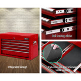 Giantz 9 Drawer Tool Box Cabinet Chest Toolbox Storage Garage Organiser Red